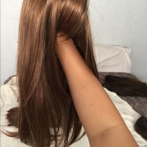 Warm Brown Synthetic Blend Wig